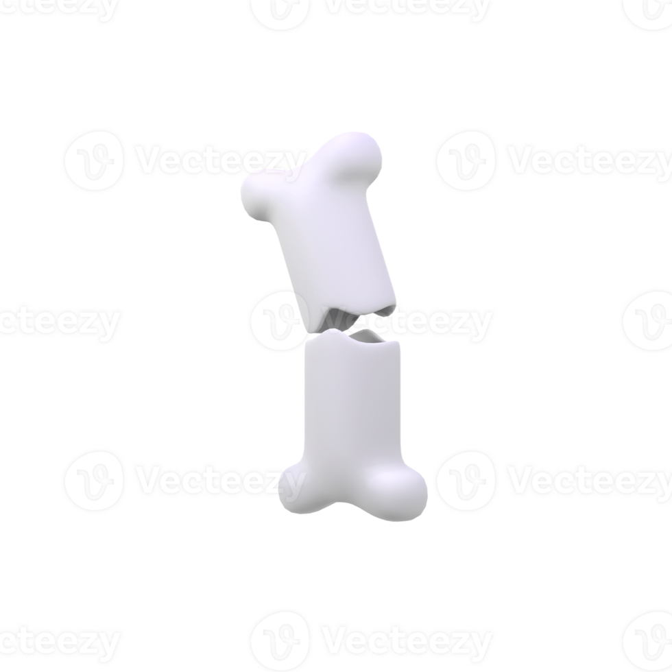 broken bone isolated 3d render icon illustration png