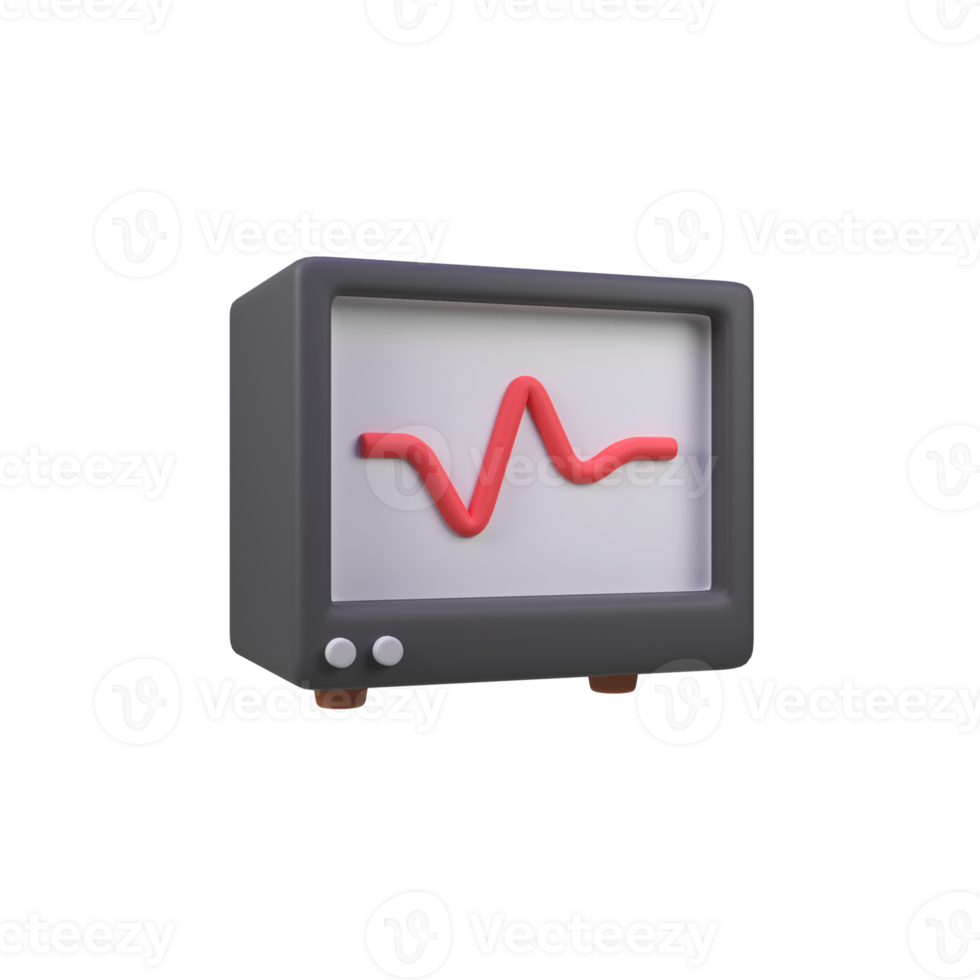 Heart rate monitor isolated 3d render icon illustration png