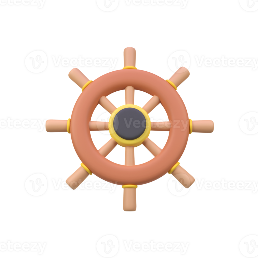 rudder isolated 3d render icon illustration png