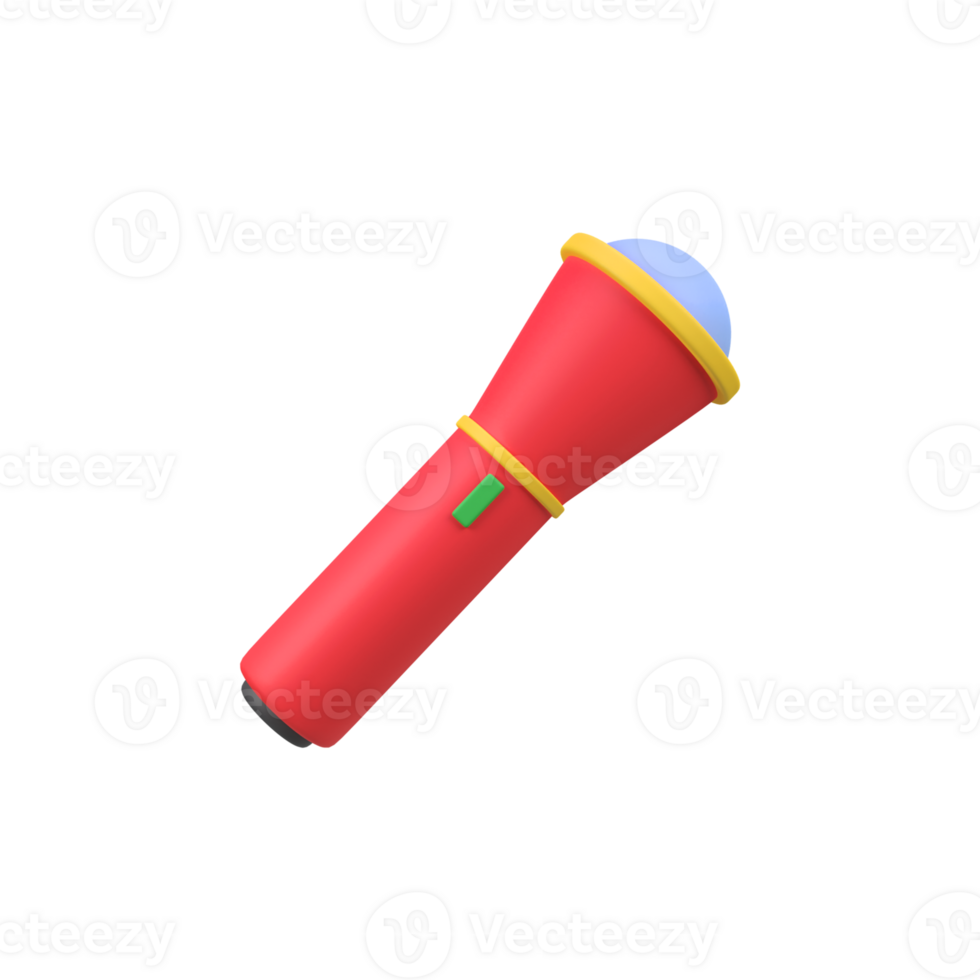 Flashlight isolated 3d render icon illustration png