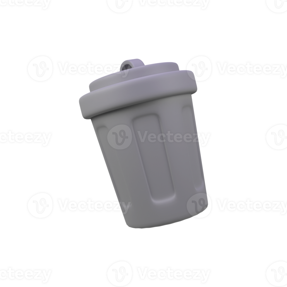 Trash can isolated 3d render icon illustration png