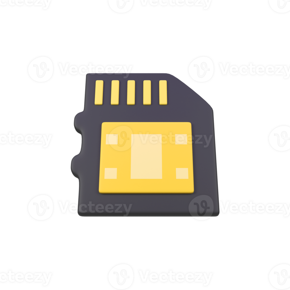 SD Card Storage isolated 3d render icon illustration png