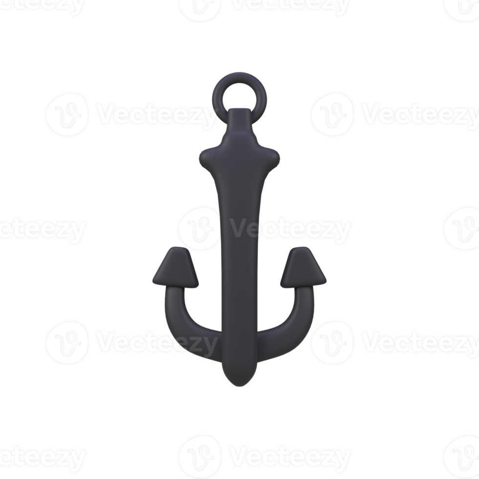Anchor isolated 3d render icon illustration png