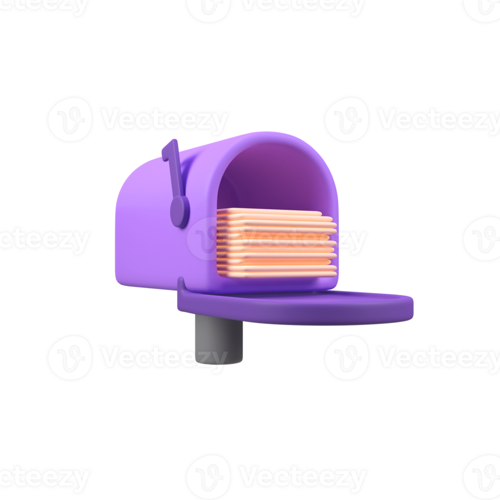 Mail box isolated 3d render icon illustration png