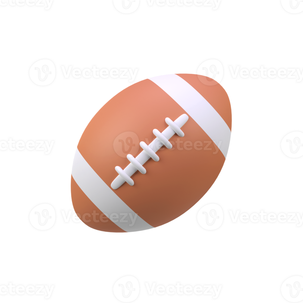 Rugby ball isolated 3d render icon illustration png