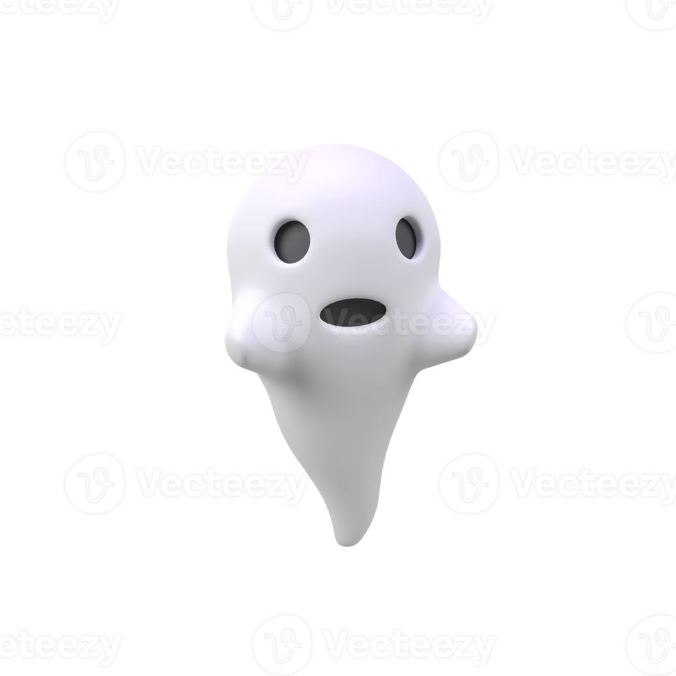 Cute ghost isolated 3d render icon illustration png