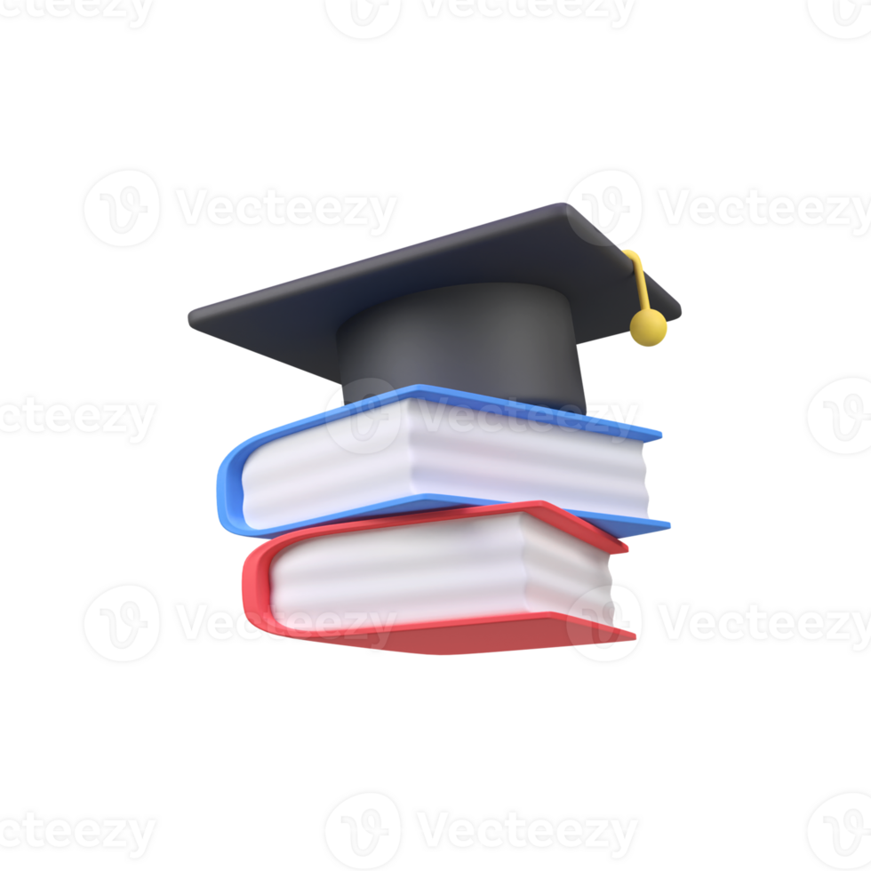 Graduation Toga with Book isolated 3d render icon illustration png