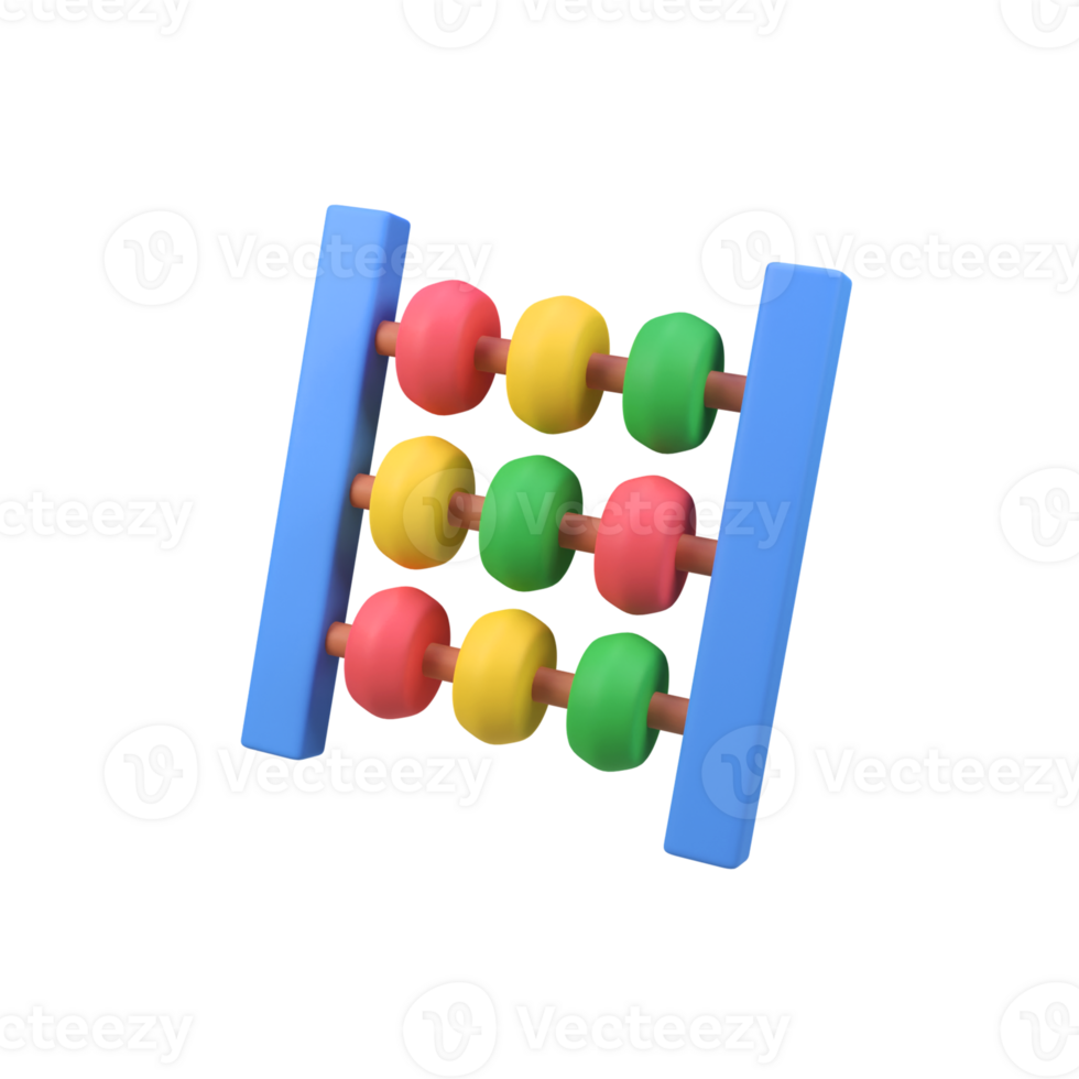 Abacus isolated 3d render icon illustration png