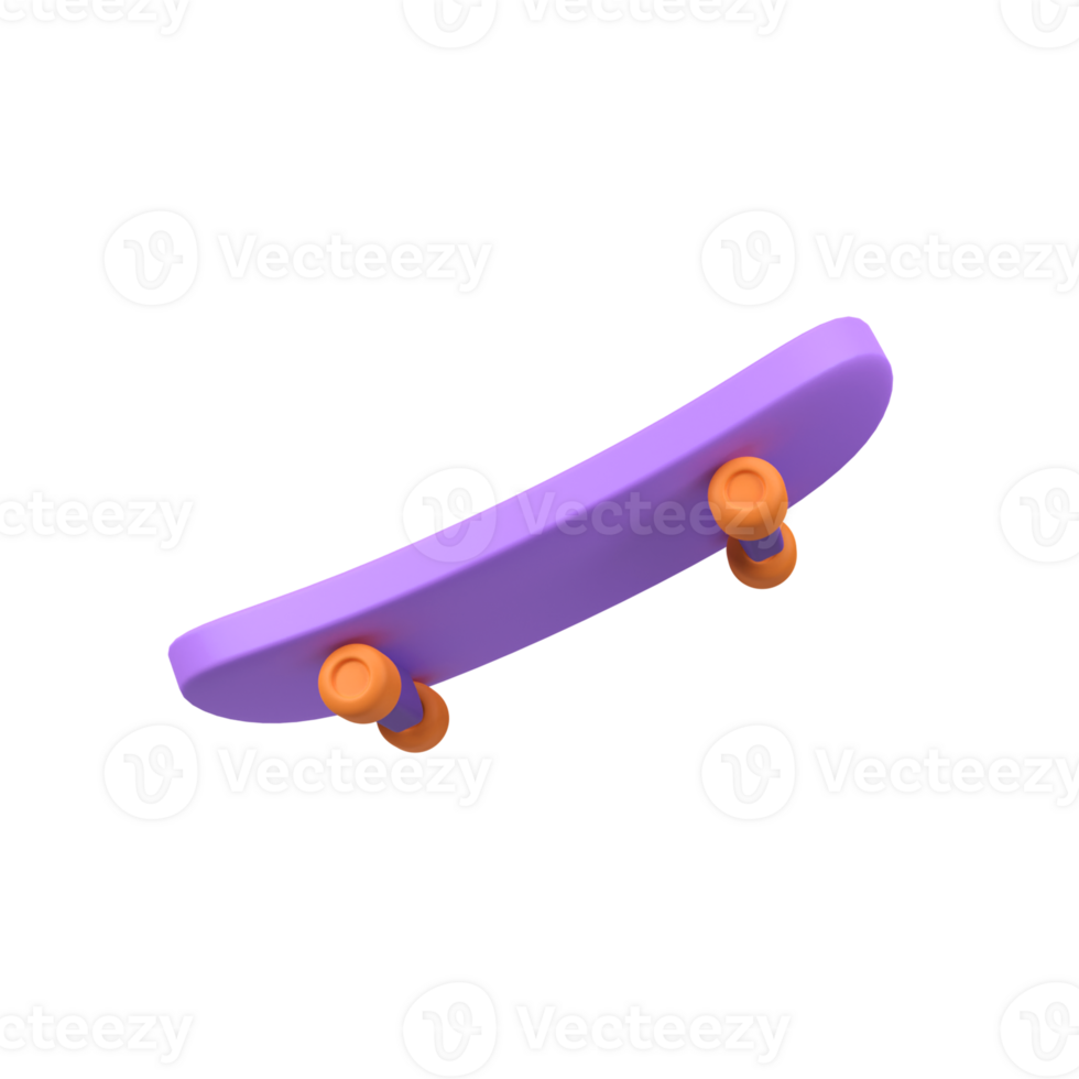 Skateboard isolated 3d render icon illustration png
