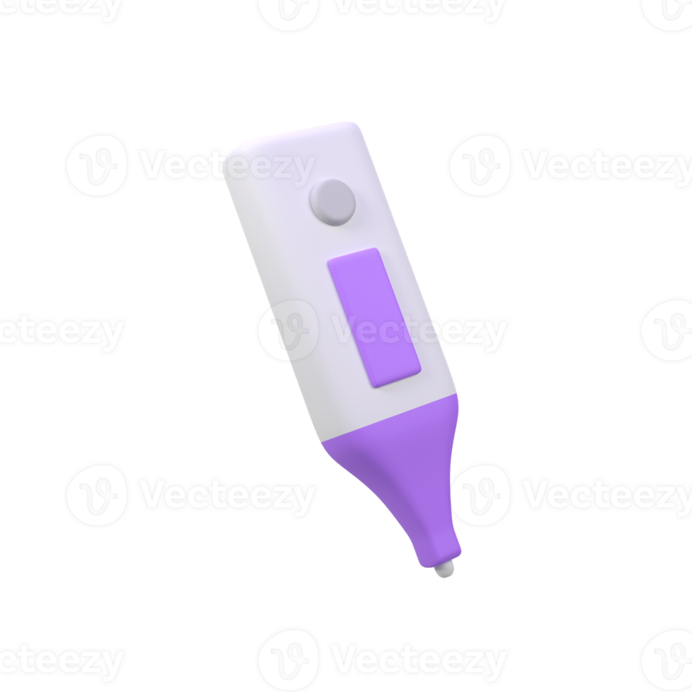 Medical armpit thermometer isolated 3d render icon illustration png