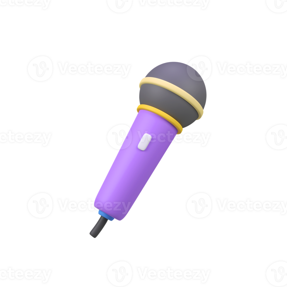 Stage Microphone isolated 3d render icon illustration png