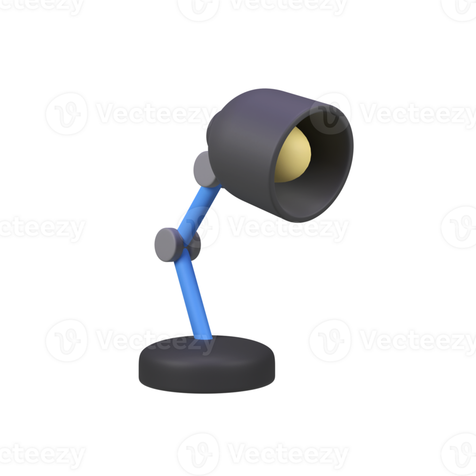 study desk lamp isolated 3d render icon illustration png