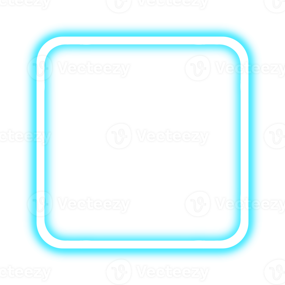 Neon Blue Square png