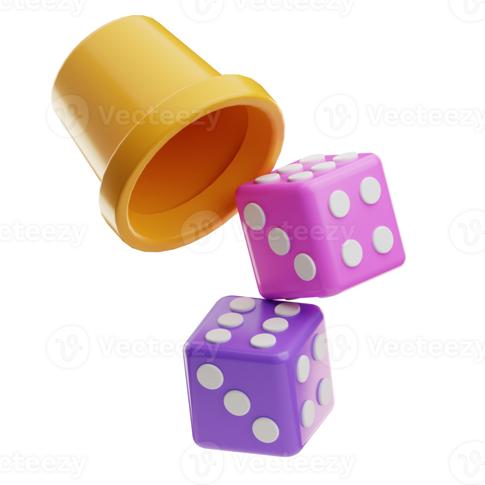 Dice Trick Carnival Object Illustration 3D png