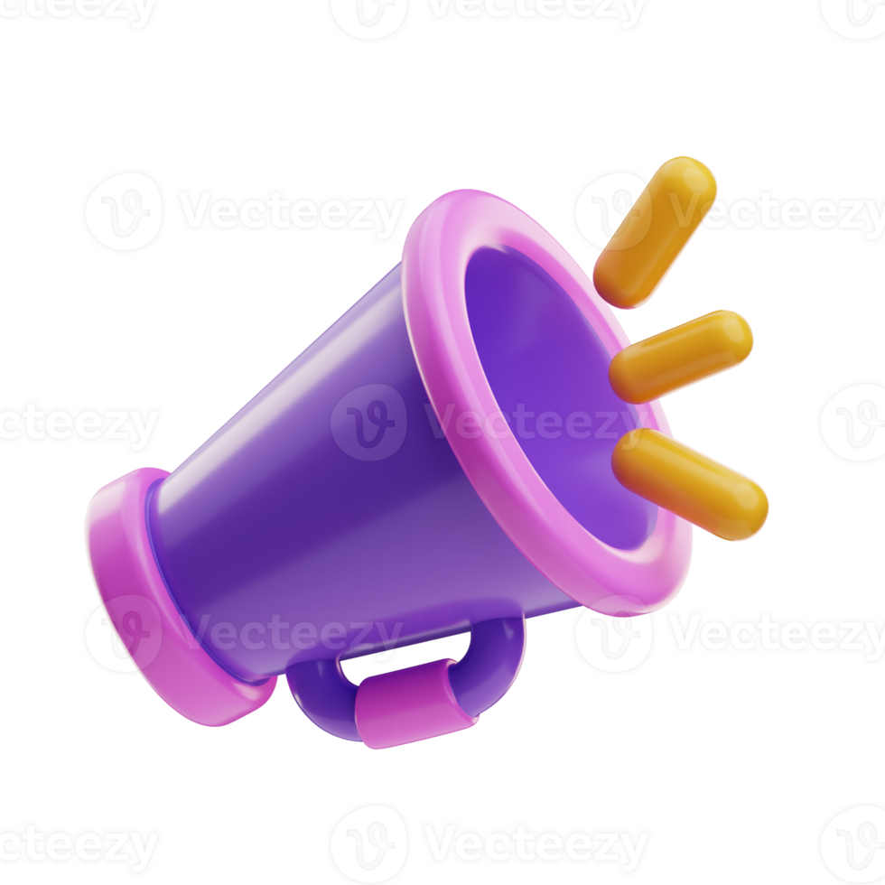 Bullhorn Carnival Object Illustration 3D png