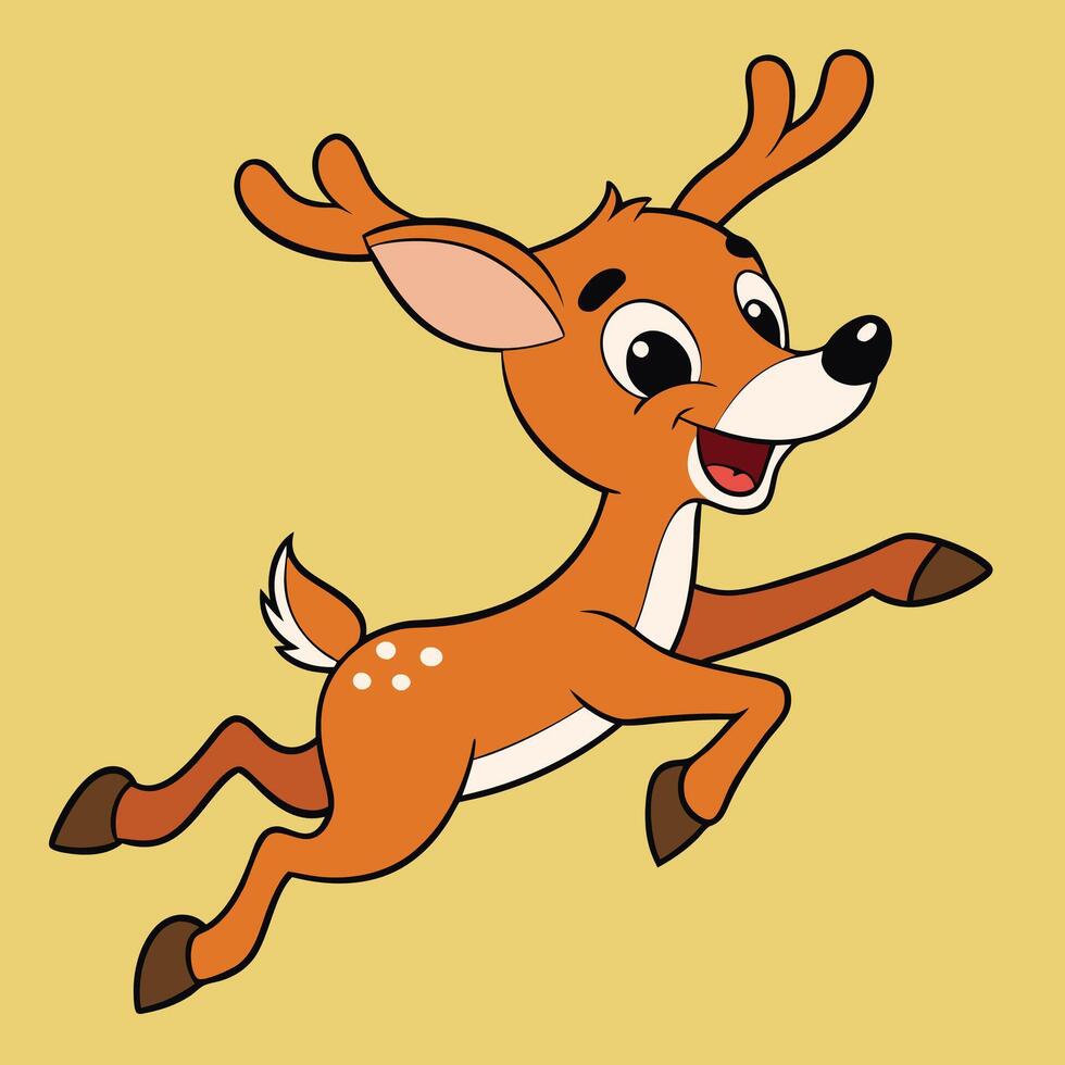 brown deer jump vector