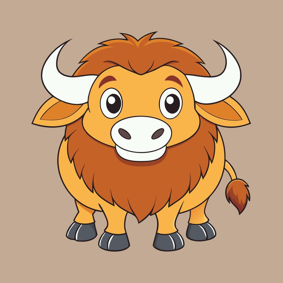 Cartoon Happy bull isolated on white background vector