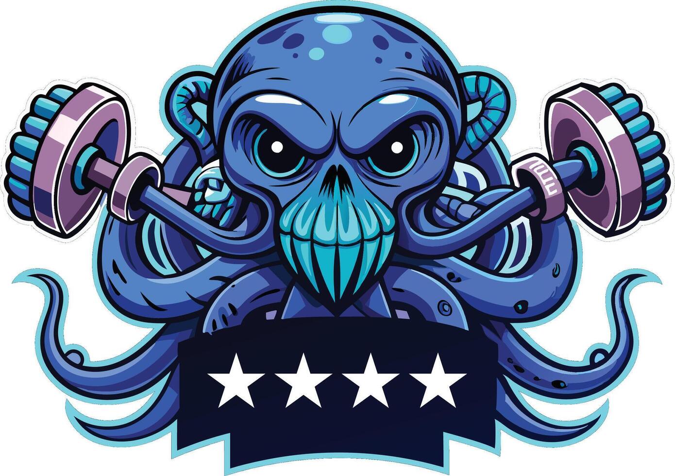 octopus angry illustration vector