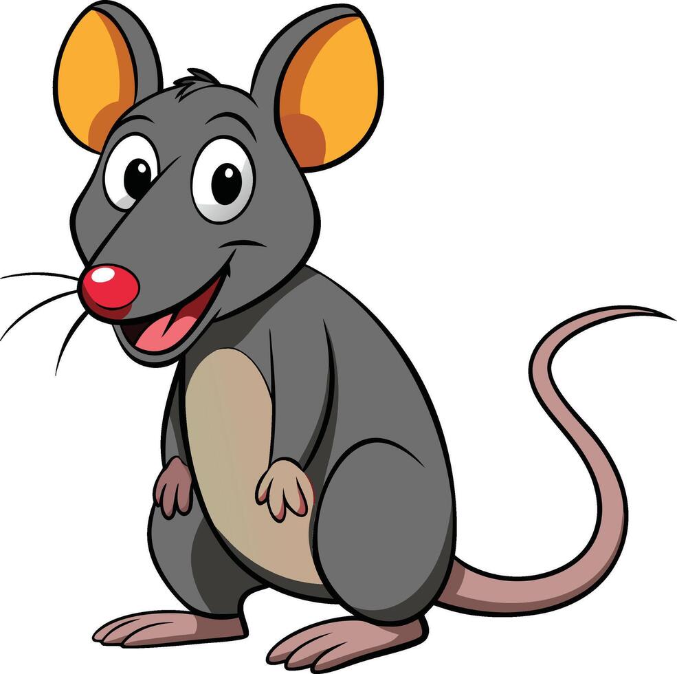Cartoon happy mouse vector
