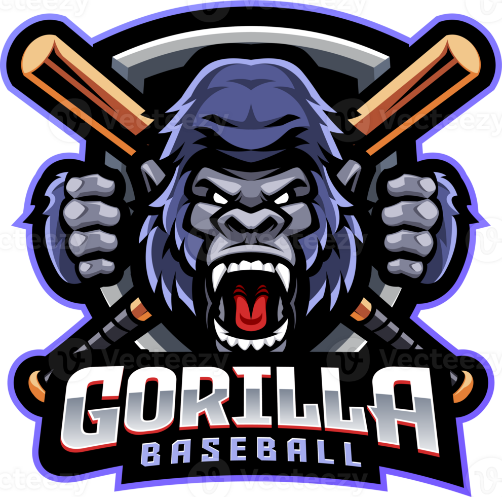 Gorilla baseball esport mascot png