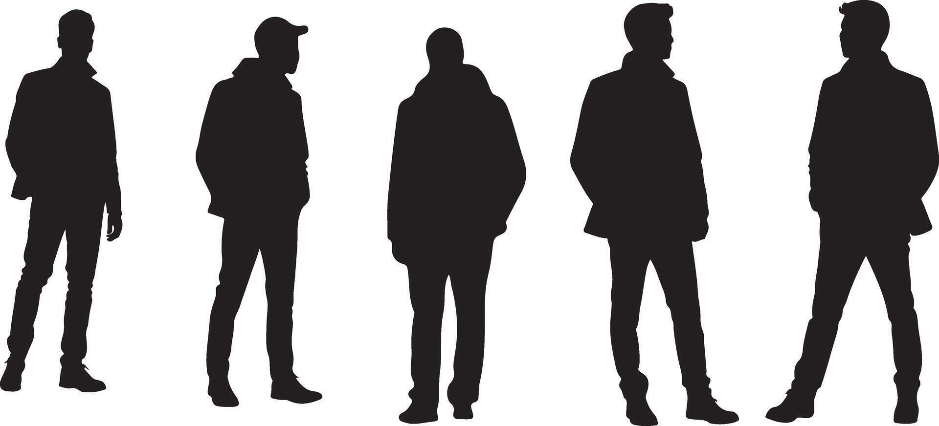 Man Silhouette Isolated on White Background vector