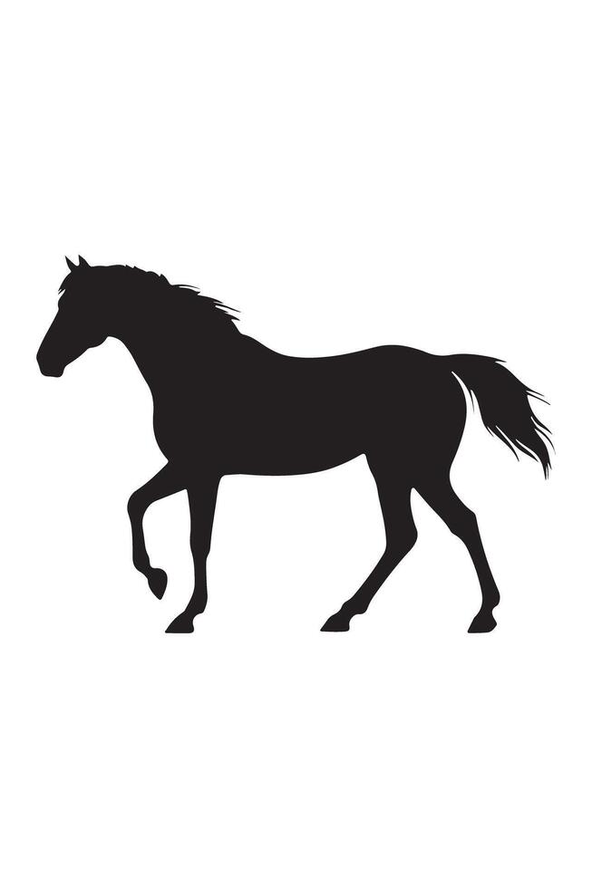 Galloping Horse Silhouette on White Background vector