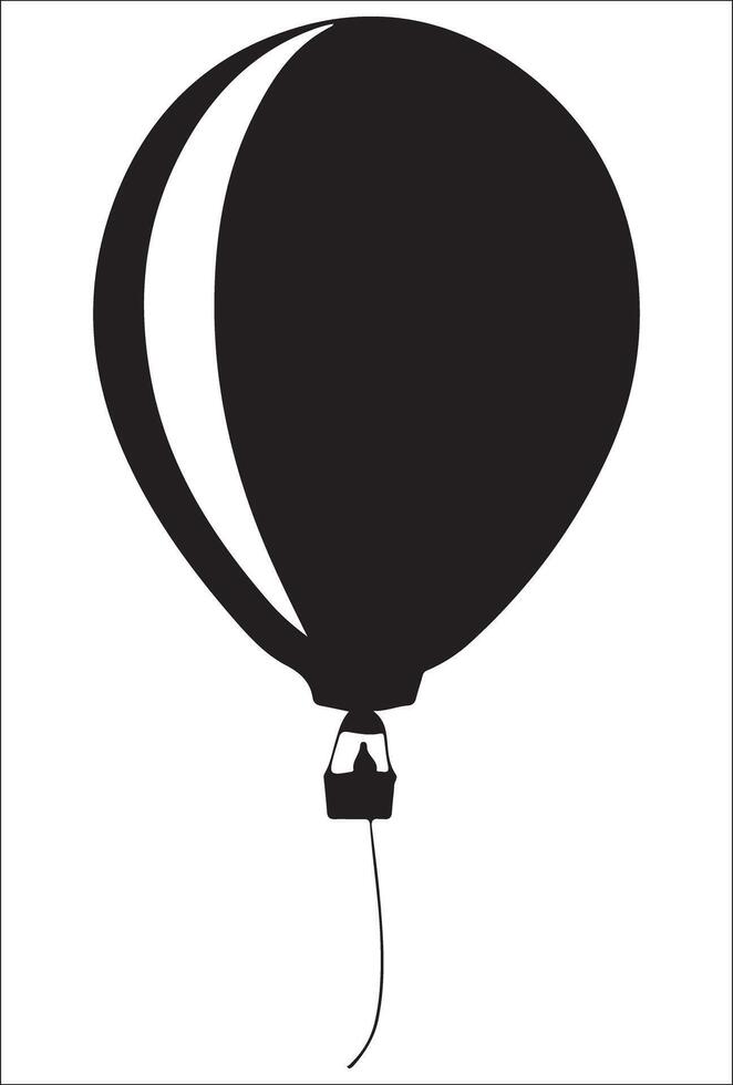Hot Air Balloon Silhouette Flying High in the Sky on a Clear Day vector