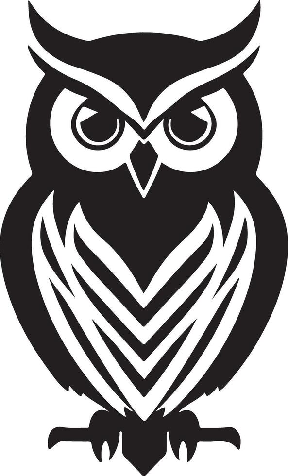 Second Owl Silhouette Isolated on White vector