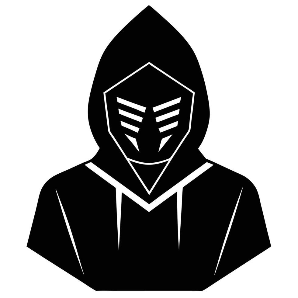 Hacker Silhouette Illustration on White Background vector