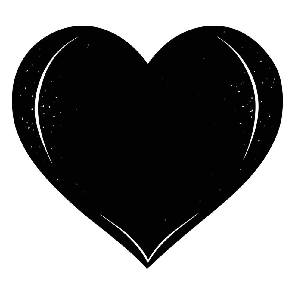 Heart Love Silhouette on White Background vector