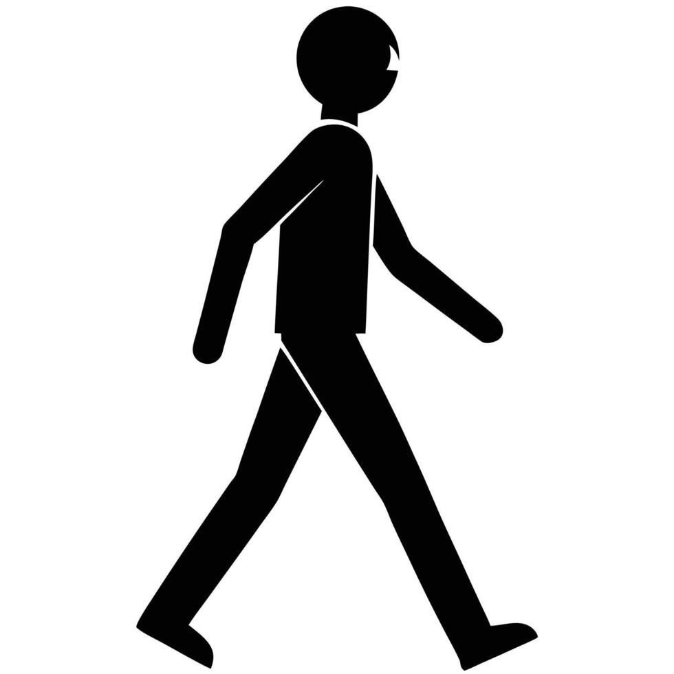 Pedestrian Silhouette on White Background vector