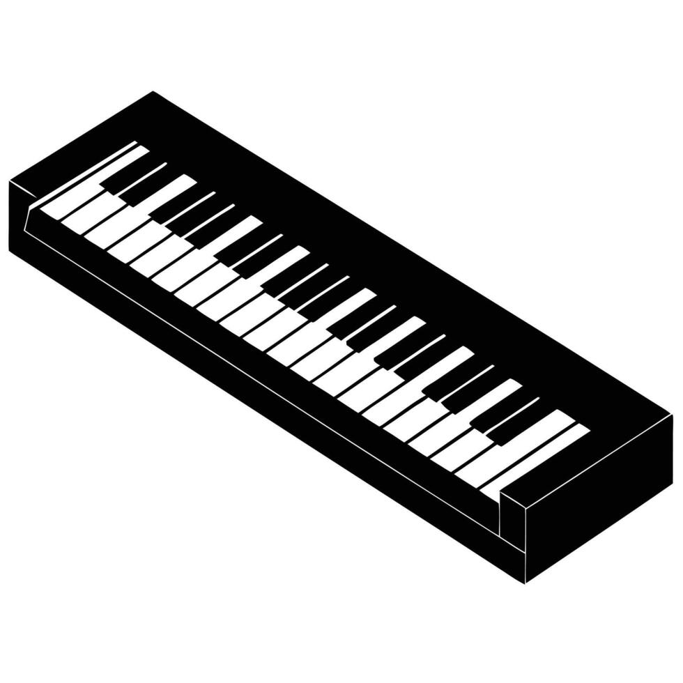 Keyboard Silhouette Isolated on White vector