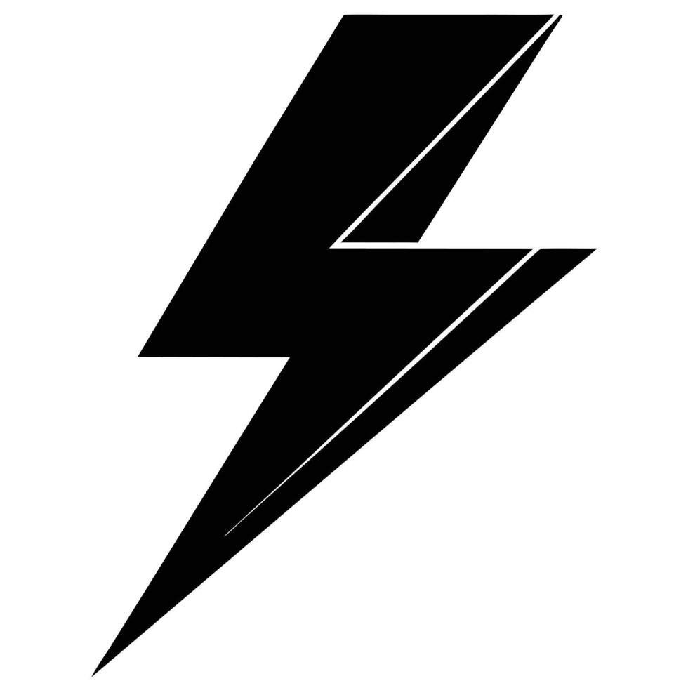 Lightning Bolt Silhouette Illustration on White Background vector