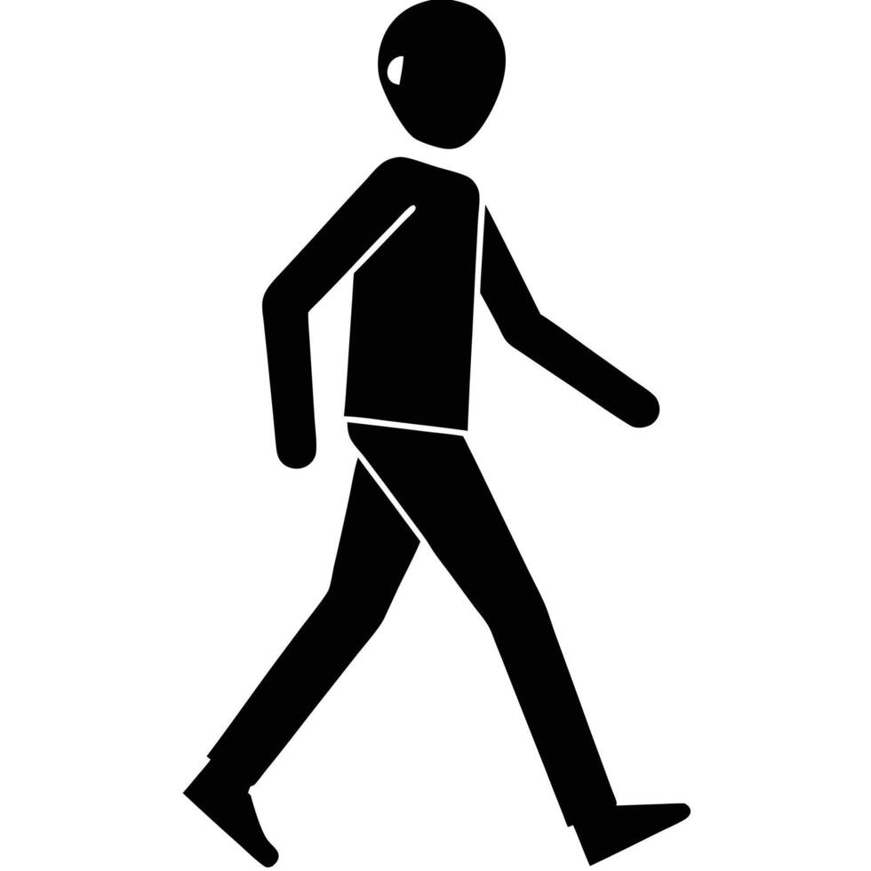 Pedestrian Crossing Street Silhouette on White vector