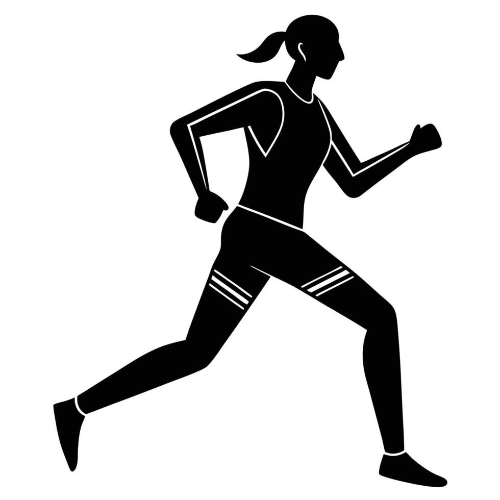 Jogger Silhouette on White Background vector