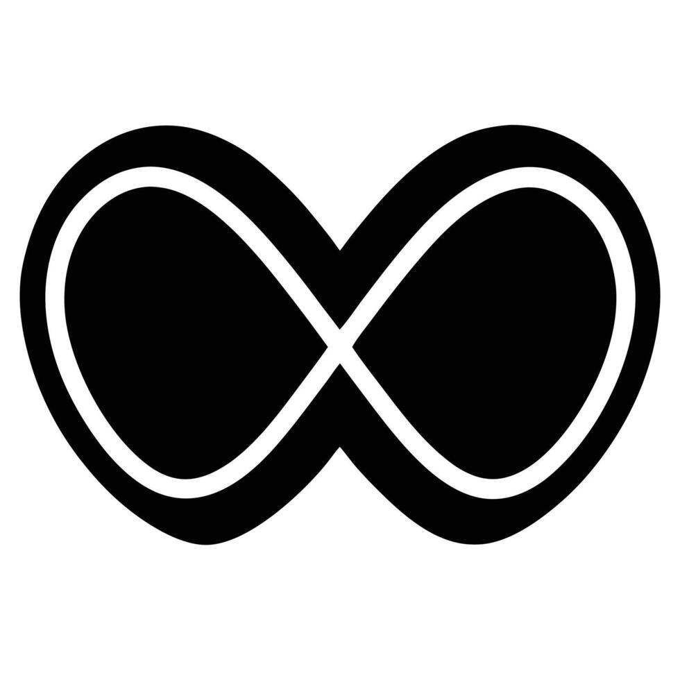 Infinity Heart Silhouette on White Background vector