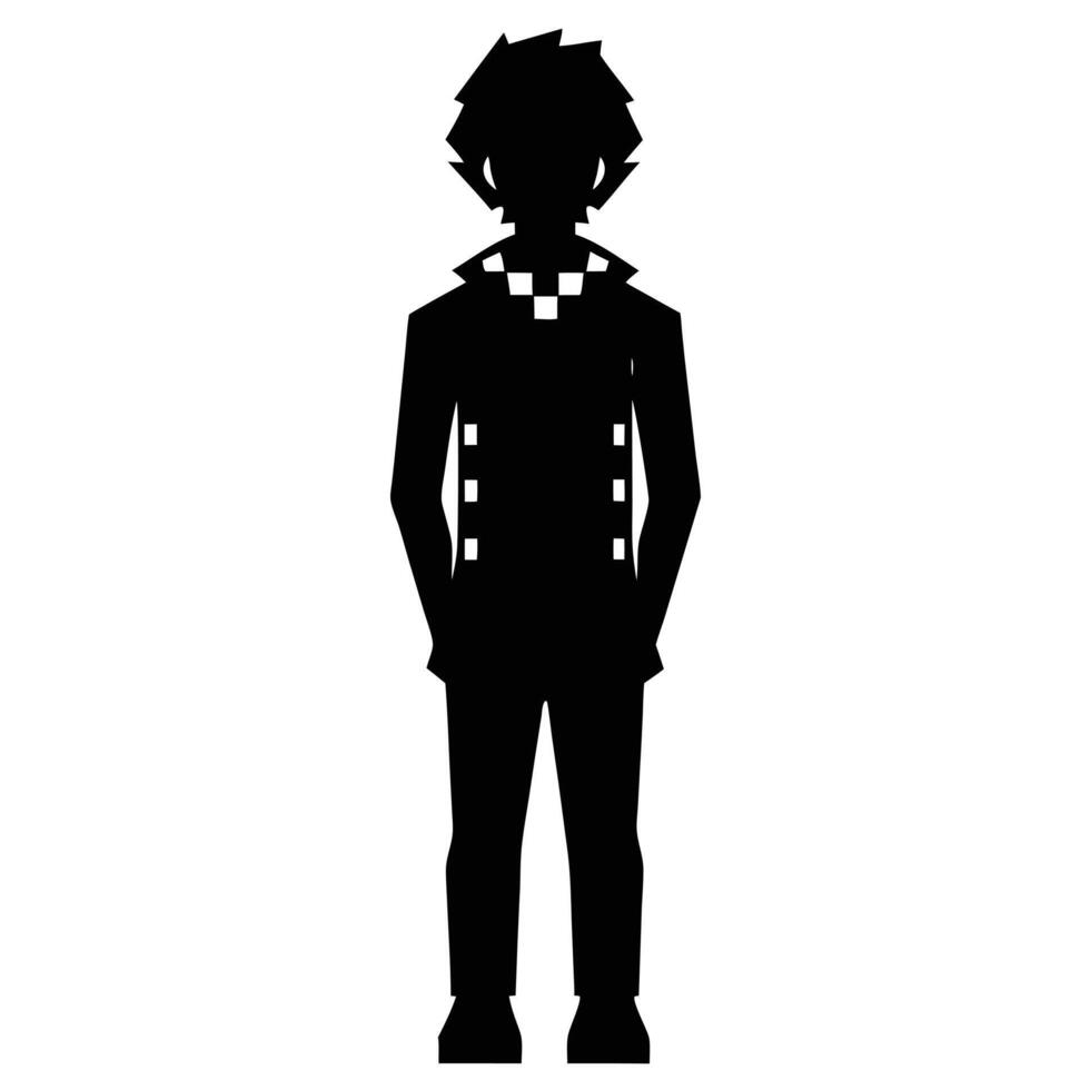 Pixelated Image Silhouette Isolated on White vector