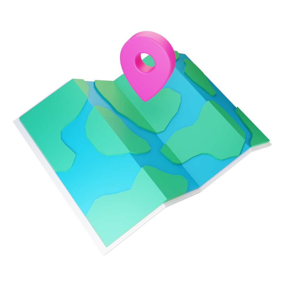 3d navigation and map icon png