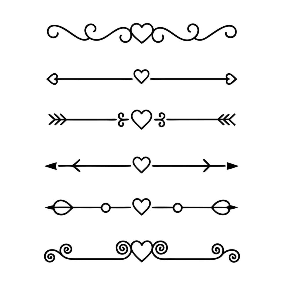 Line dividers with geometric and symmetrical patterns vector