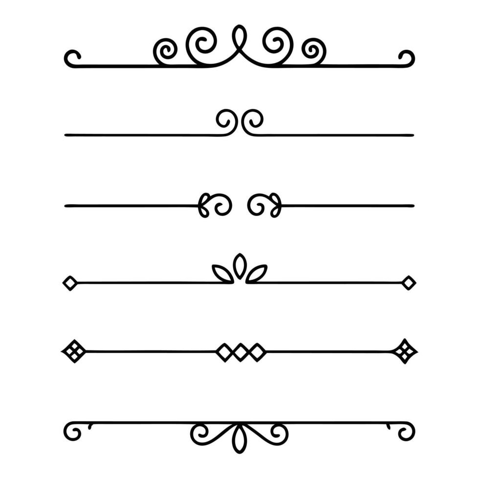 Artistic line dividers for digital presentations vector