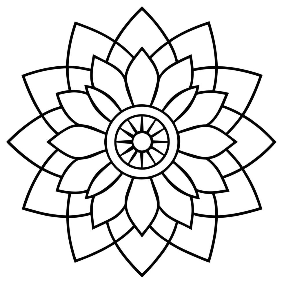 Hand-drawn mandala design for bohemian themes vector