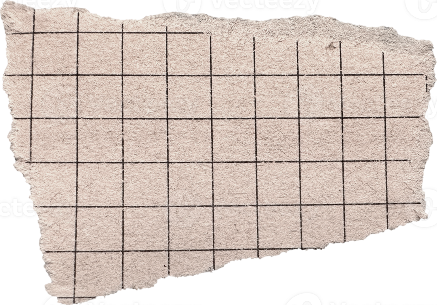 Beige Ripped Checkered Paper Piece png
