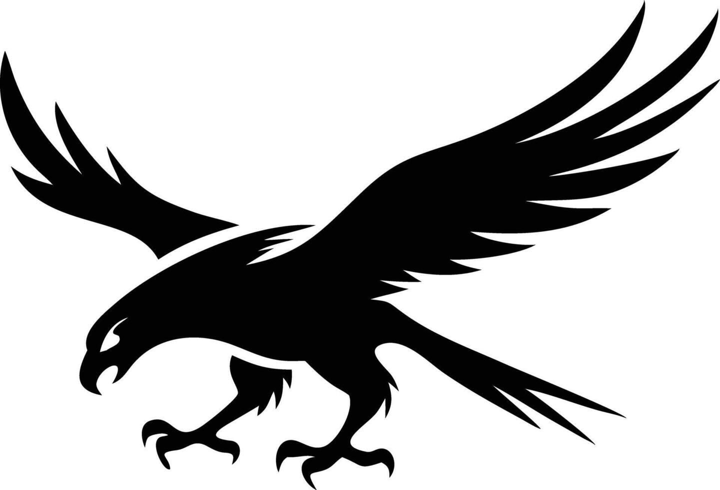 Elegant eagle silhouette for bird lover artwork vector