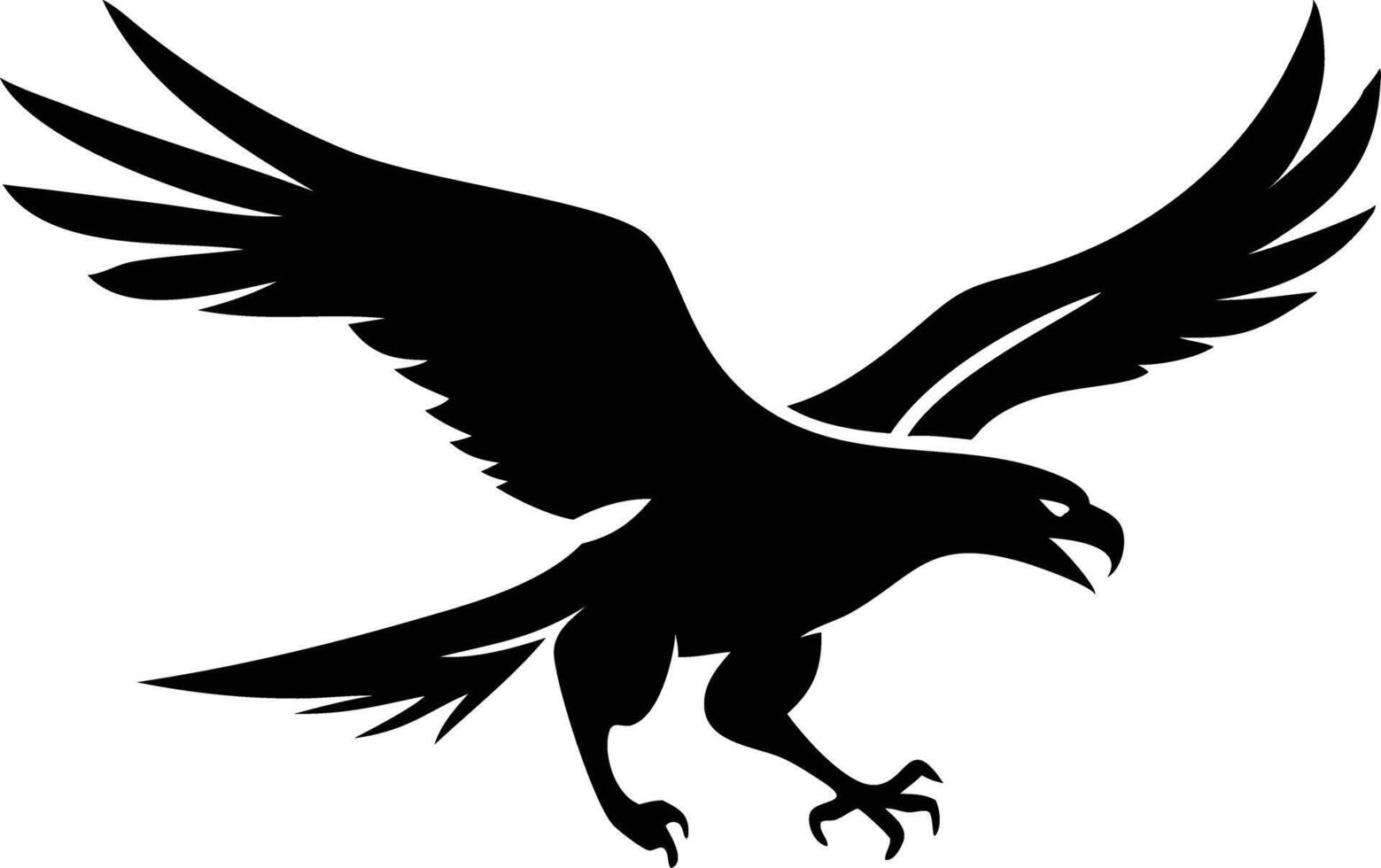 Bold eagle silhouette for powerful artwork vector