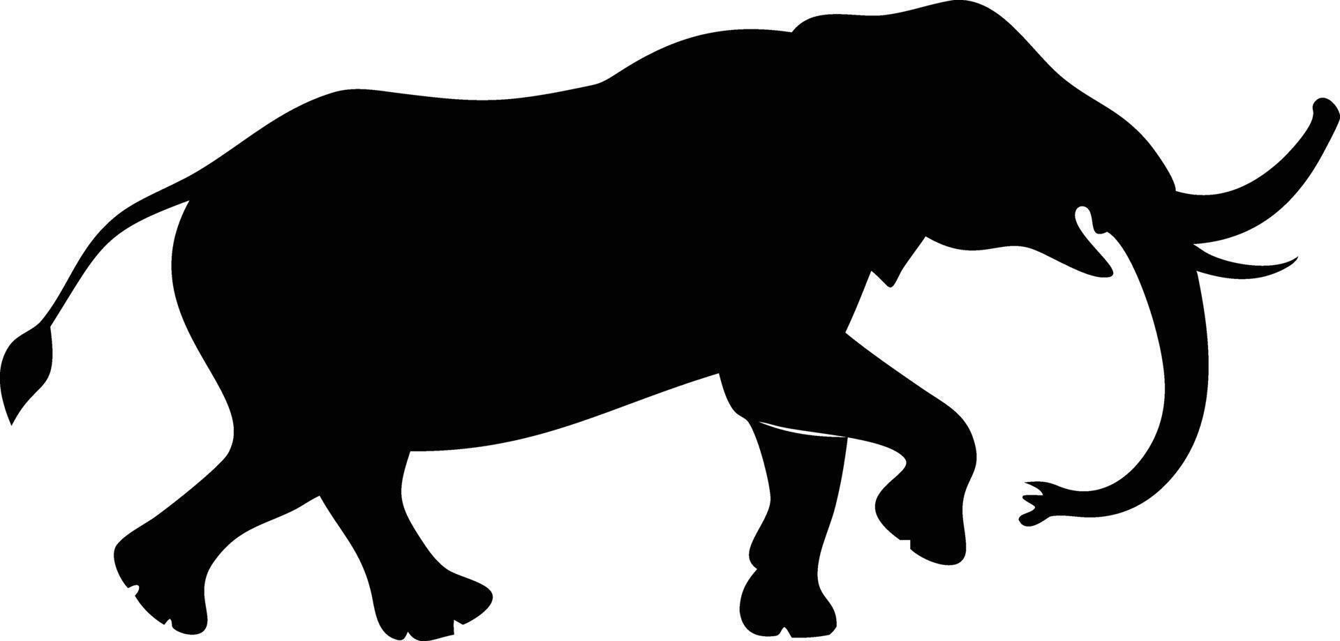 Graceful elephant silhouette for unique illustrations vector