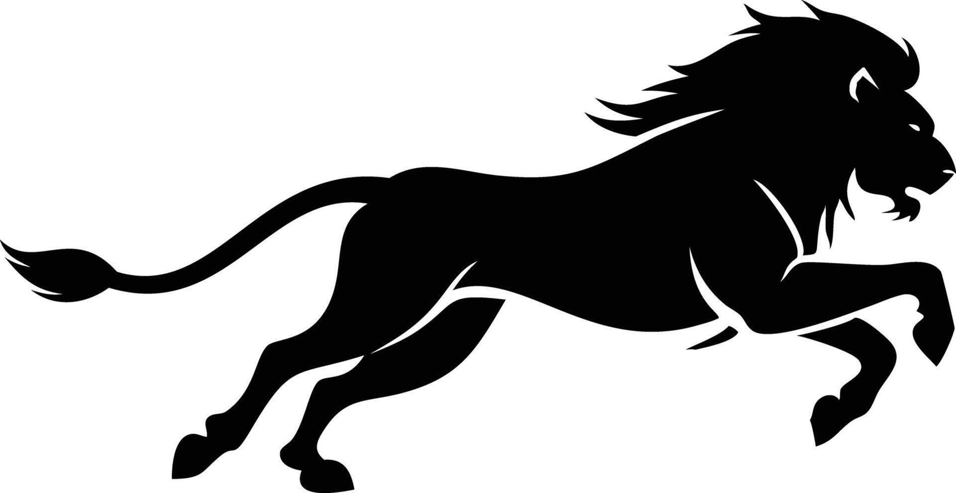 Roaring lion silhouette for dramatic themes vector