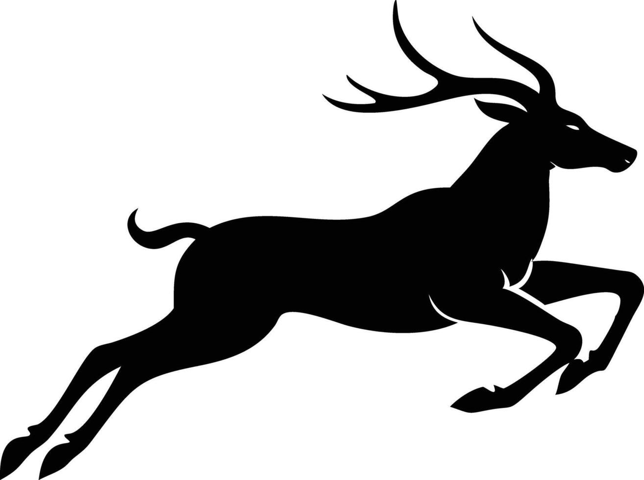 Deer silhouette for seasonal and festive projects vector