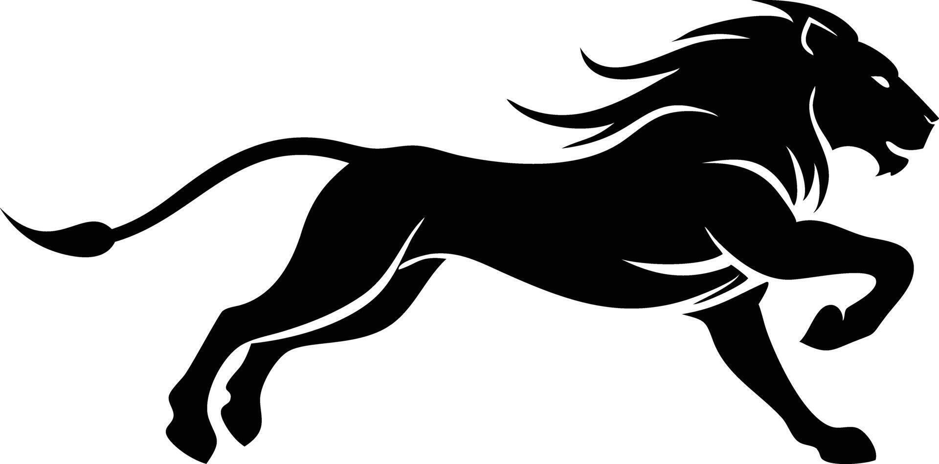 Lion silhouette for safari and nature designs vector