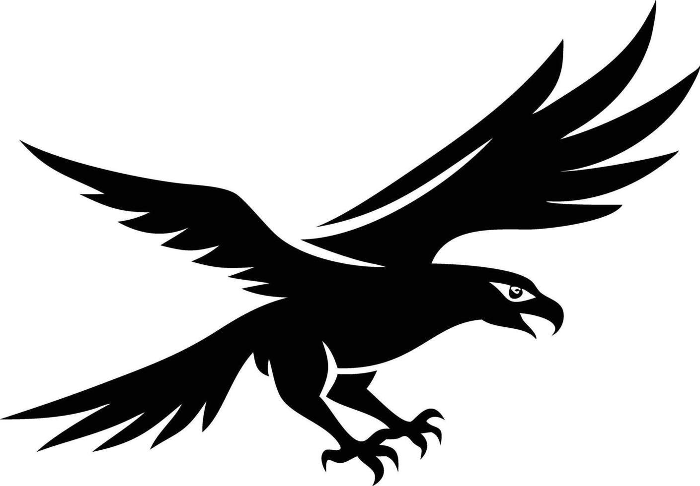 Eagle silhouette for adventurous and outdoor themes vector