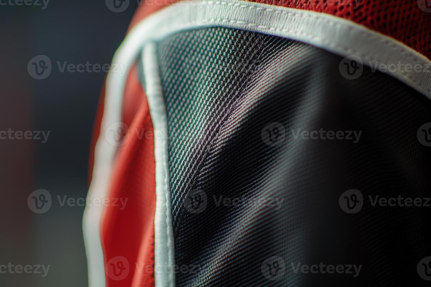 Close-Up of Sports Jersey Sleeve with Detailed Stitching and Logo Placement photo
